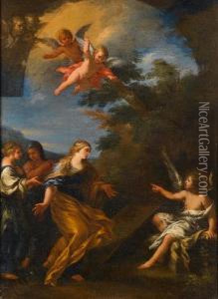 The Three Marys At The Sepulchre Oil Painting - Ciro Ferri
