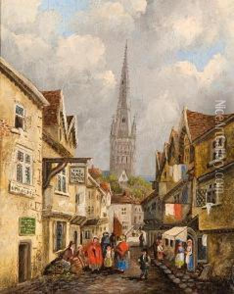 Magdalene Street, Norwich Oil Painting - Henry Ninham