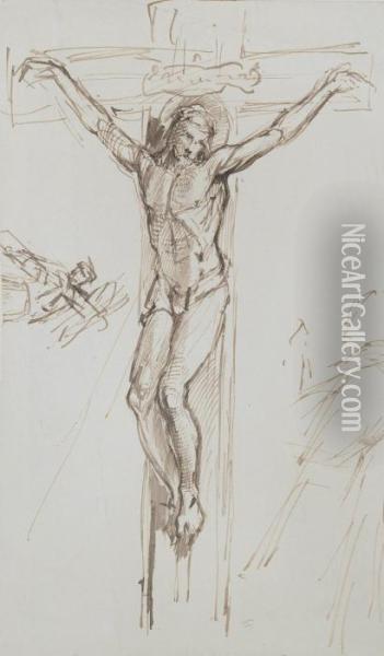 The Crucifixion Oil Painting - George Richmond