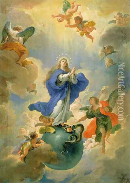 The Immaculate Conception 1719 Oil Painting - Martino Altomonte