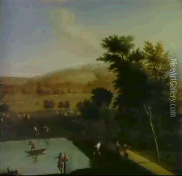 Landscape Near West Wycombe Park, Buckinghamshire Oil Painting - William Hannan