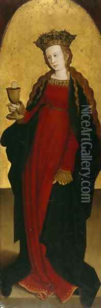 St. Barbara, c.1500 Oil Painting - Bernhard Strigel