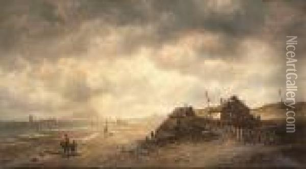 A View Near Hastings Oil Painting - Francois Etienne Musin