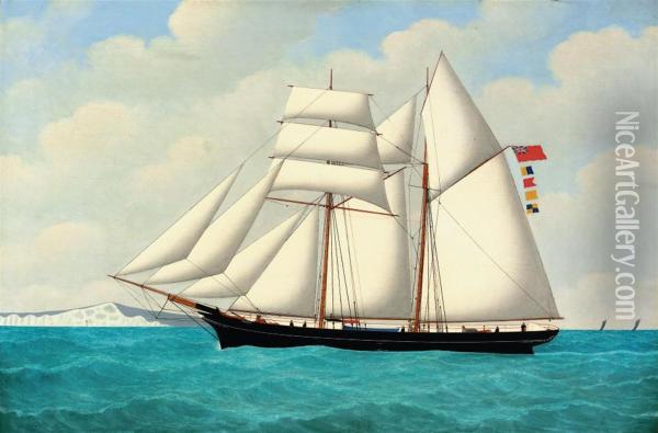 The Topsail Schooner Oil Painting - John Frederick Loos