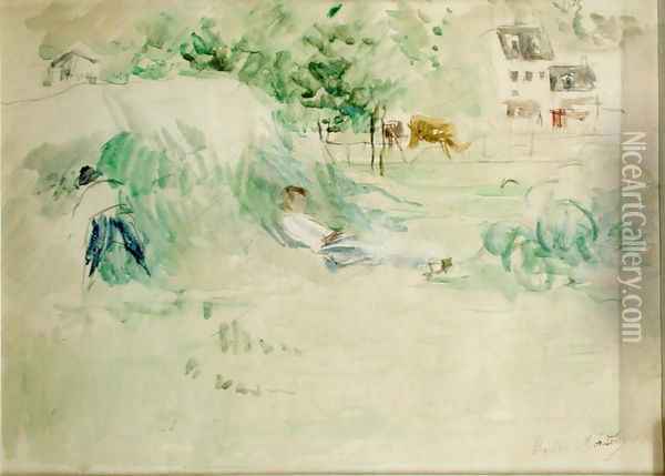 Les Foins a Bougival Oil Painting - Berthe Morisot
