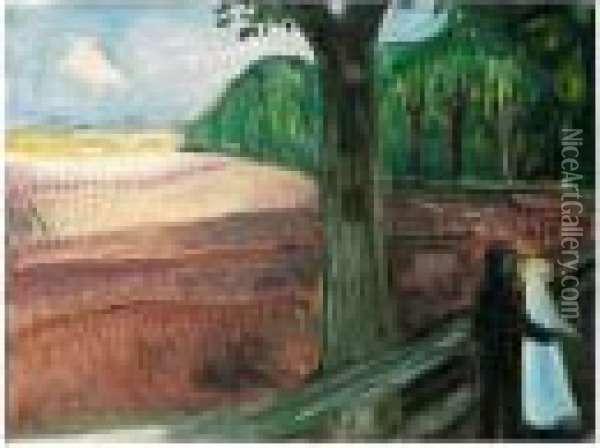 Hofsalleen Oil Painting - Edvard Munch