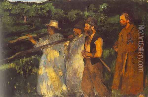 Woodsmen Returning Home 1899 Oil Painting - Karoly Ferenczy