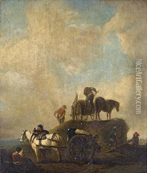 Bauern Bei Der Ernte Oil Painting - Pieter Wouwermans or Wouwerman