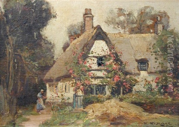 Rose Cottage, Thicket Lane, Houghton Oil Painting - William Watt Milne