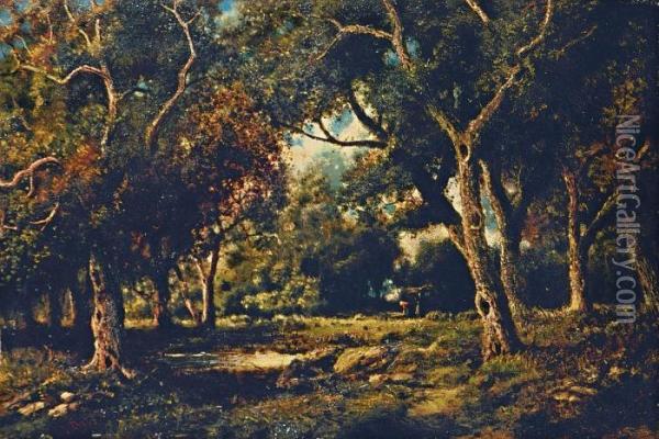 Reisigsammlerinnen Im Wald Oil Painting - Narcisse-Virgile D Az De La Pena