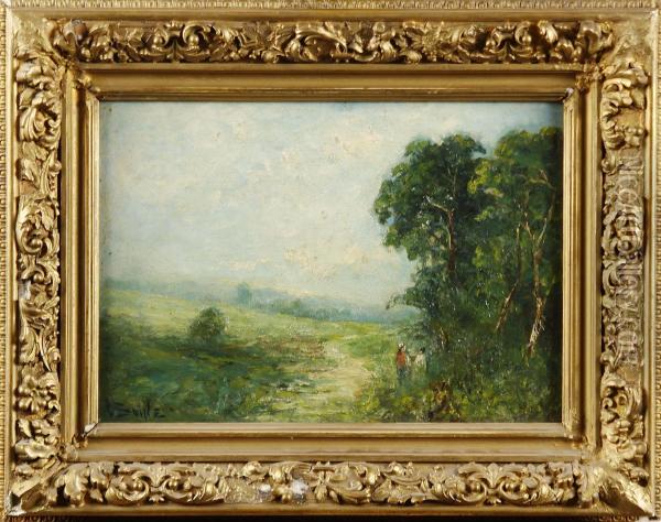 Landskap Oil Painting - Charles Wellington Boyle
