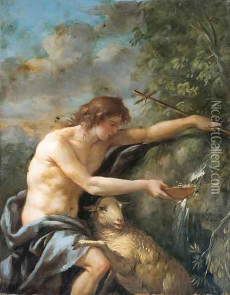 Saint John the Baptist in the Wilderness Oil Painting - Jean Jacques II Lagrenee