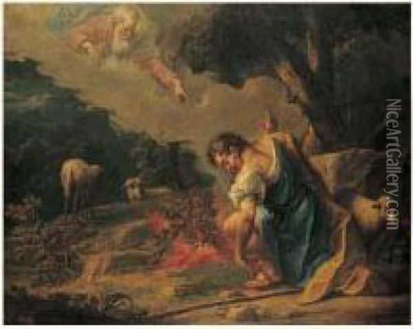 Moise Et Le Buisson Ardent Oil Painting - Jean Baptiste van Loo