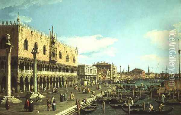 View along the Riva degli Schiavoni, c.1740-5 Oil Painting - (Giovanni Antonio Canal) Canaletto
