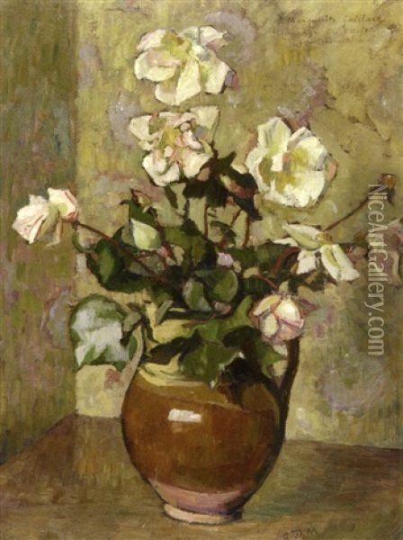 Le Vase De Roses Oil Painting - Georges Daniel Monfreid