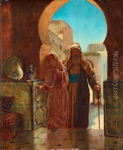 Entering The Palace Oil Painting - Rudolf Ernst