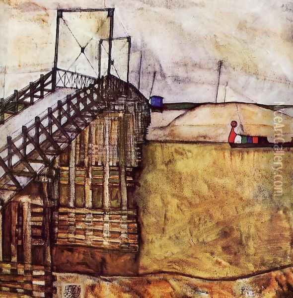 The Bridge Oil Painting - Egon Schiele