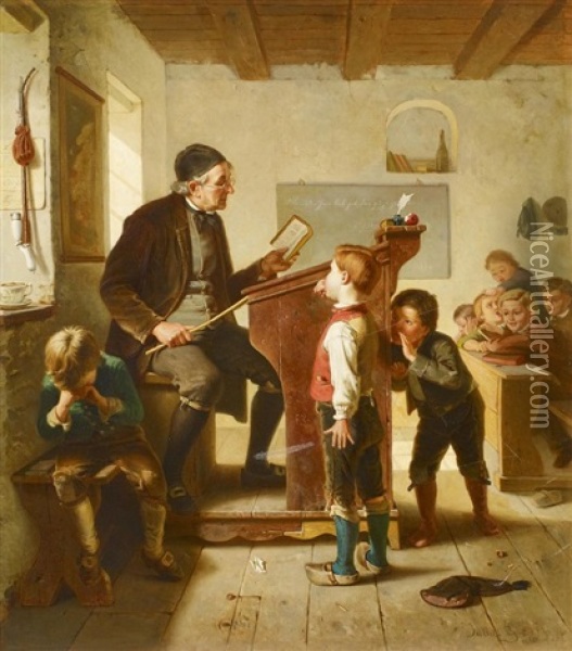 In Der Schule Oil Painting - Julius Geertz