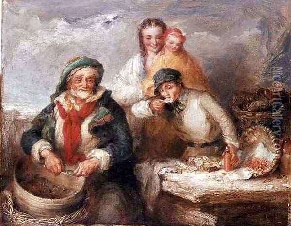 Sketch for Oysters, Young Sir Oil Painting - Henry Perlee Parker