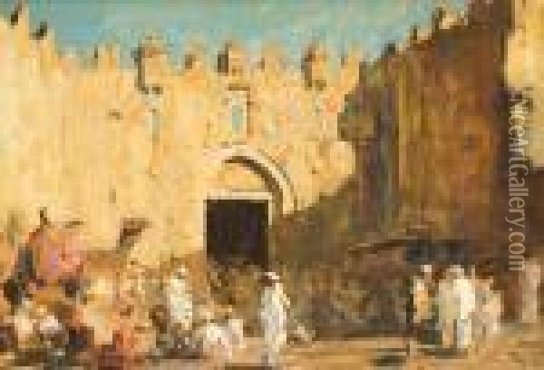 Damascus Gate Oil Painting - Erich Kips