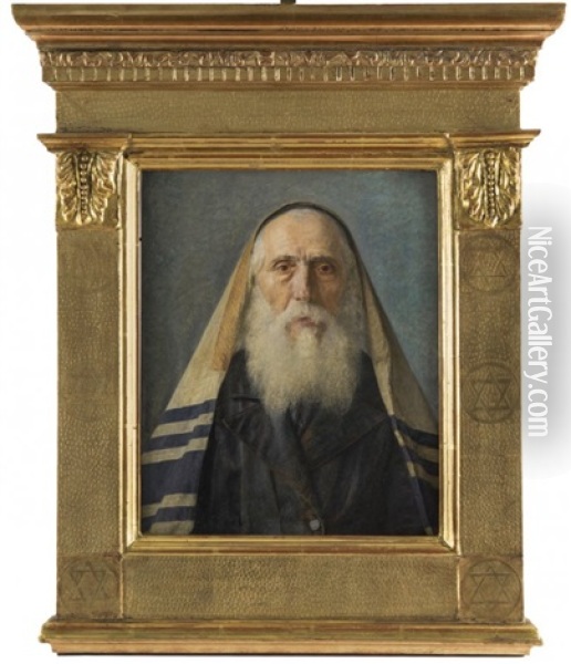 Portrait Of A Hasidic Jew Oil Painting - Isidor Kaufmann
