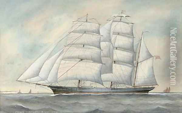 The clipper ship Cairngorm under full sail Oil Painting - English School