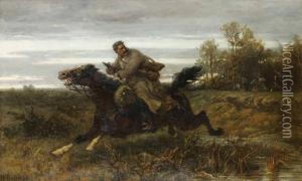 Flyende Ryttare Oil Painting - Heinrich Winter