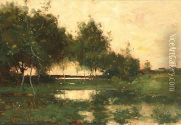 Evening On The Marsh Oil Painting - Max Weyl