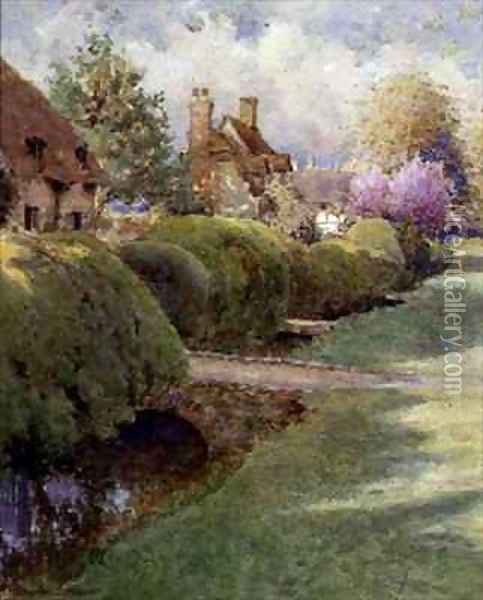 The Box Hedge Warborough Oxon Oil Painting - Charles Edwin Flower