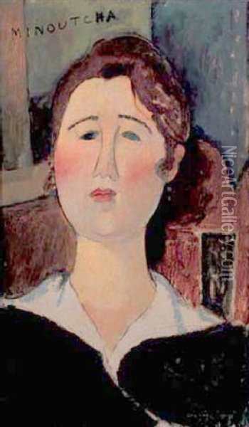 Portrait De Minoutcha Oil Painting - Amedeo Modigliani