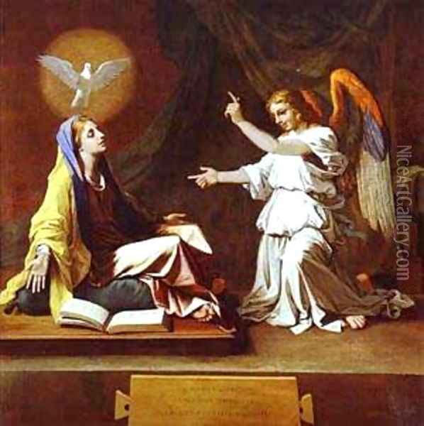 The Annunciation 1655 Oil Painting - Nicolas Poussin