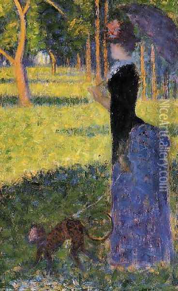 Woman with a Monkey Oil Painting - Georges Seurat