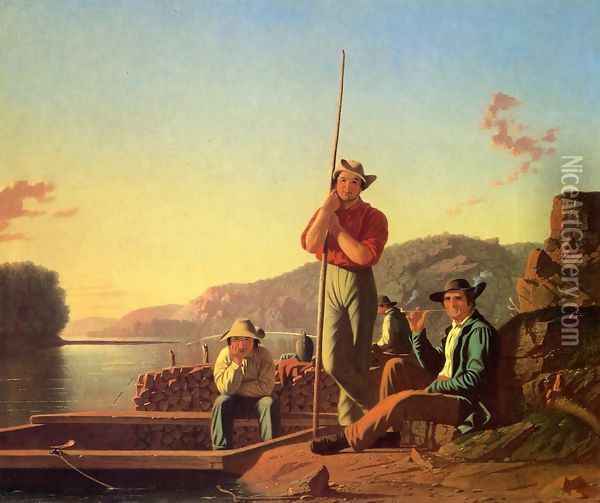 The Wood Boat Oil Painting - George Caleb Bingham
