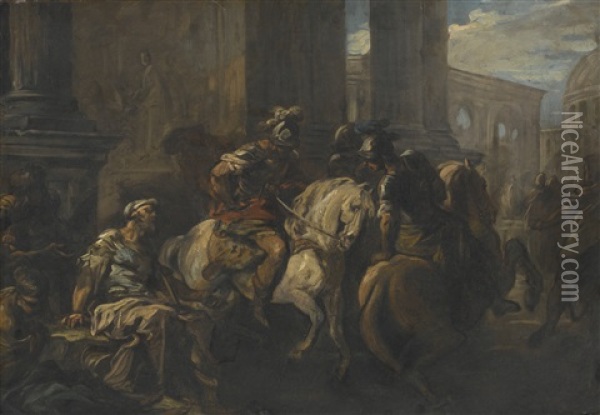 Belisarius Begging At The Gates Of Rome Oil Painting - Carle van Loo