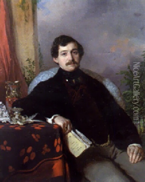 Portrait Of A Gentleman Oil Painting - Johann Umlauf