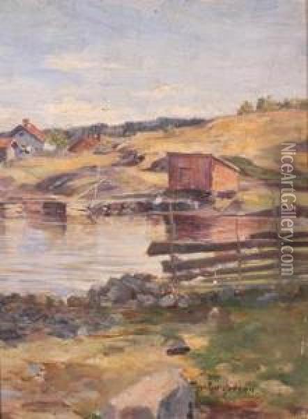 Kystlandskap Med Hus Oil Painting - Thorvald Hagbart Torgersen