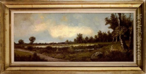 View Of Lake Mi-ni-tan-ka, Wisconsin Oil Painting - Henry H. Cross
