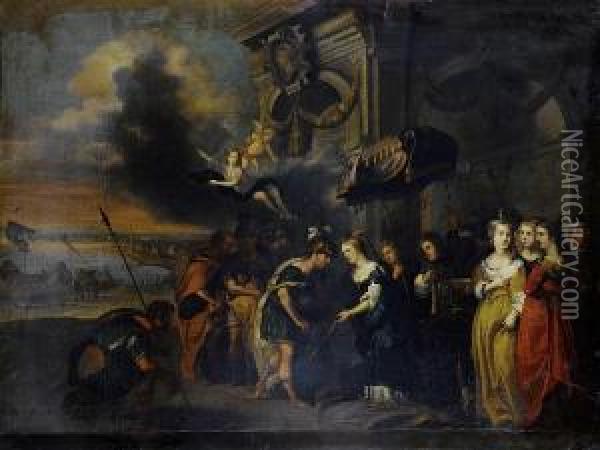Dido And Aeneas Oil Painting - Cornelis De Vos
