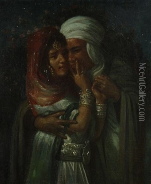 Legende Arabe, Esclave D'amour, Lumiere Des Yeux Oil Painting - Alphonse Etienne Dinet