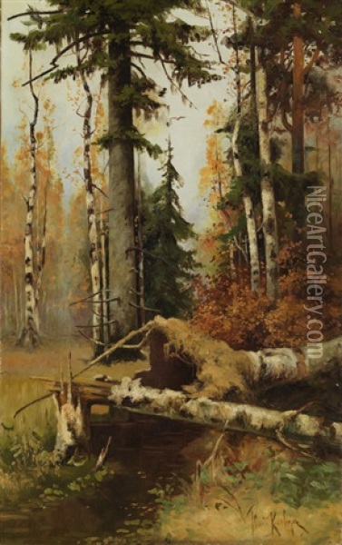 Waldinneres Oil Painting - Yuliy Yulevich (Julius) Klever