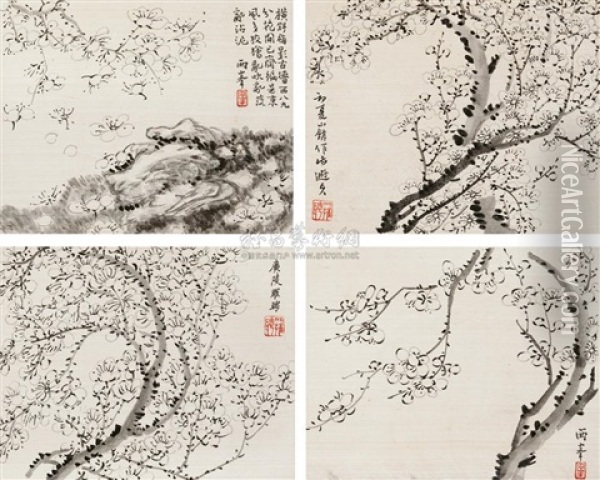 Plum Blossom (album W/8 Works) Oil Painting -  Luo Ping