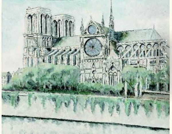 Notre Dame De Paris Oil Painting - Max Jacob