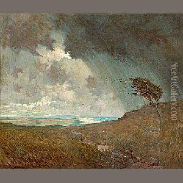 Coastal Storm Oil Painting - Granville Redmond