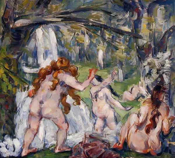 Three Bathers2 Oil Painting - Paul Cezanne