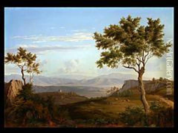 Tiefe Landschaft Mit Ziegengruppe Oil Painting - Jacob Philipp Hackert