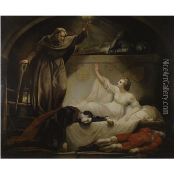 Friar Lawrence At Capulet's Tomb; Romeo And Juliet, Act V, Scene 3 Oil Painting - James (Thomas J.) Northcote