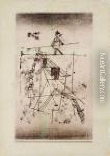 Seiltanzer (tightrope Walker) (kornfeld 95 Iv B.) Oil Painting - Paul Klee