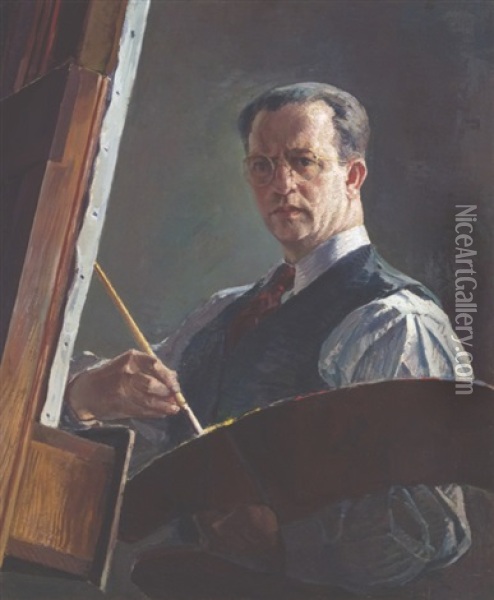 Self Portrait Oil Painting - Abraham Jacob Bogdanove