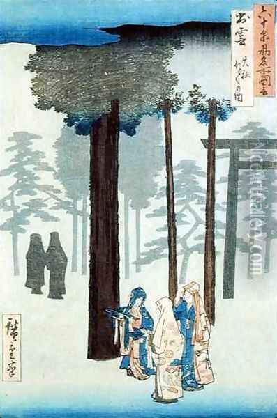 Taisha Izumo Province Oil Painting - Utagawa or Ando Hiroshige