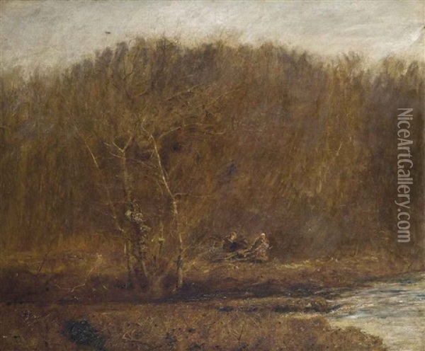 The Woodcutters Oil Painting - John William North
